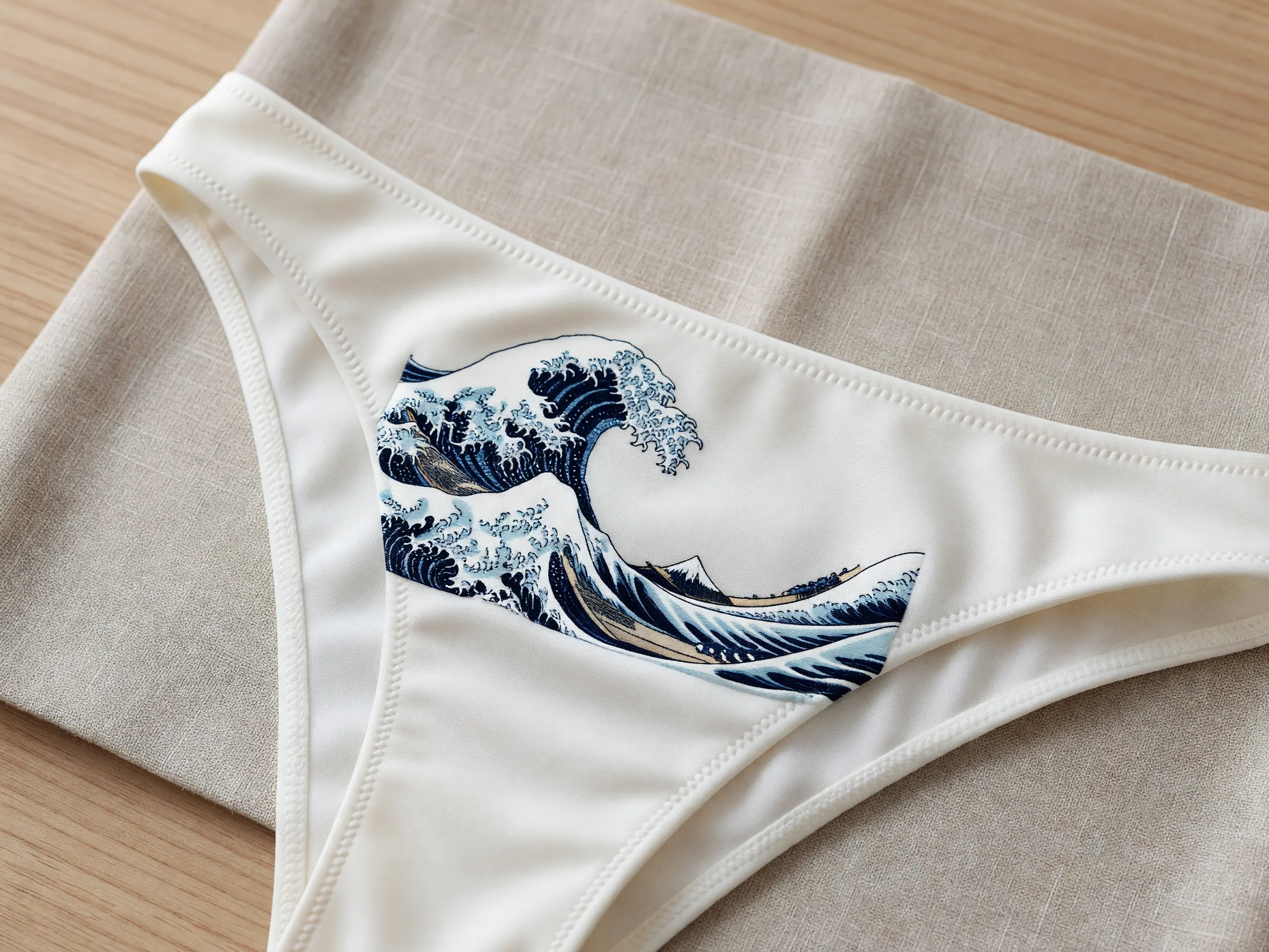 波刺繍のクローズアップ